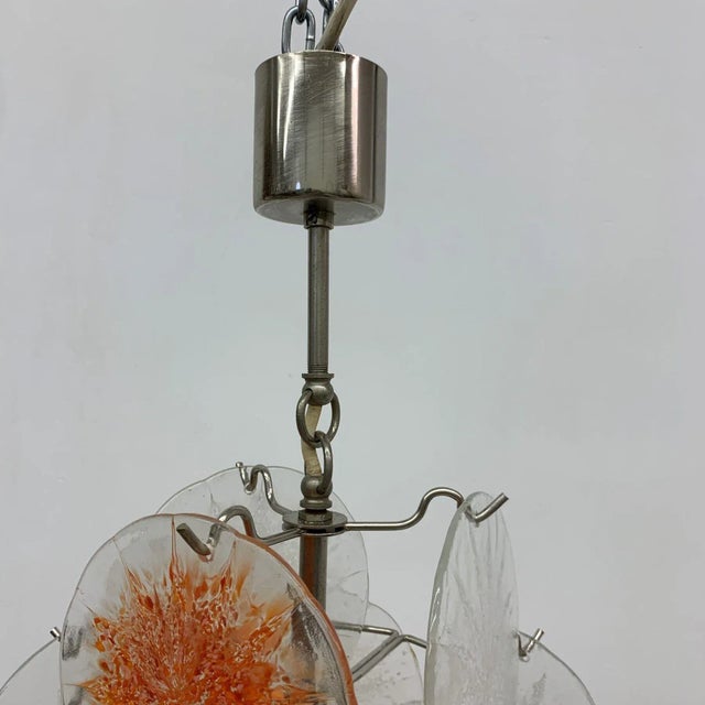 Mid-Century Glass Disc Chandelier from Vistosi, 1970s For Sale - Image 10 of 11