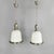 Italian mid-century modern Chandeliers in opaline glass and metal, 1960s Pair of round base chandeliers in metal and...