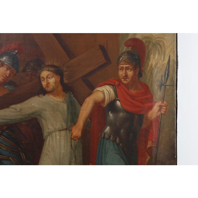 Unknown, Christ's Passion, 1900s, Oil on Canvas For Sale - Image 3 of 11