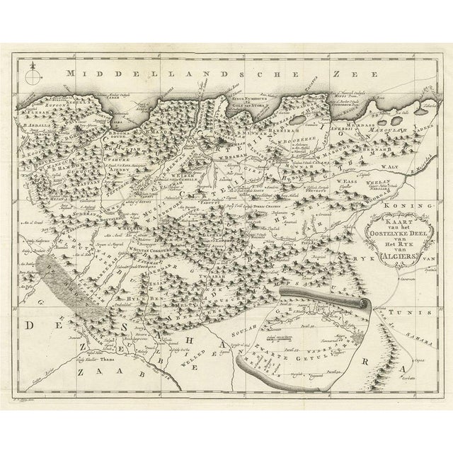 Map of the Eastern Region of the Kingdom of Algiers, 1773 For Sale