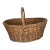 Vintage Hand Made Wicker Basket Bentwood Handle For Sale