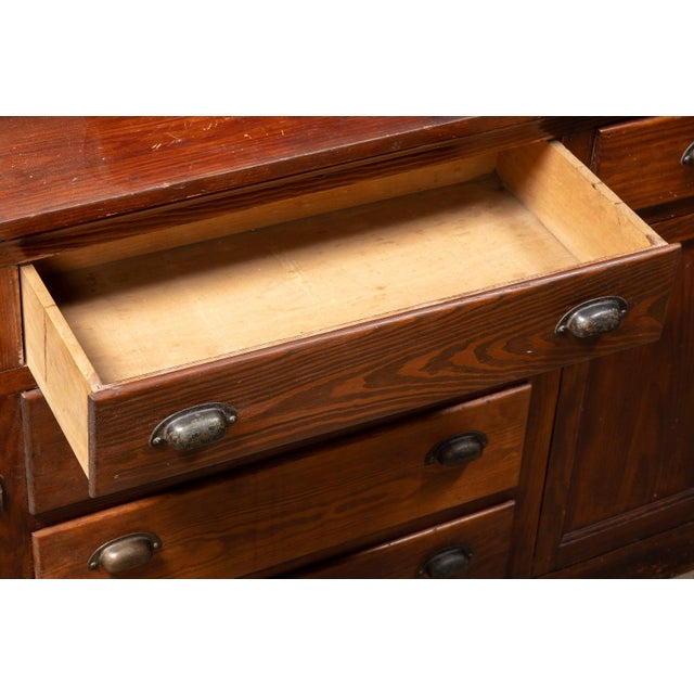 Early 20th Century Oxblood-Stained Step-Back Kitchen Hutch For Sale - Image 14 of 18