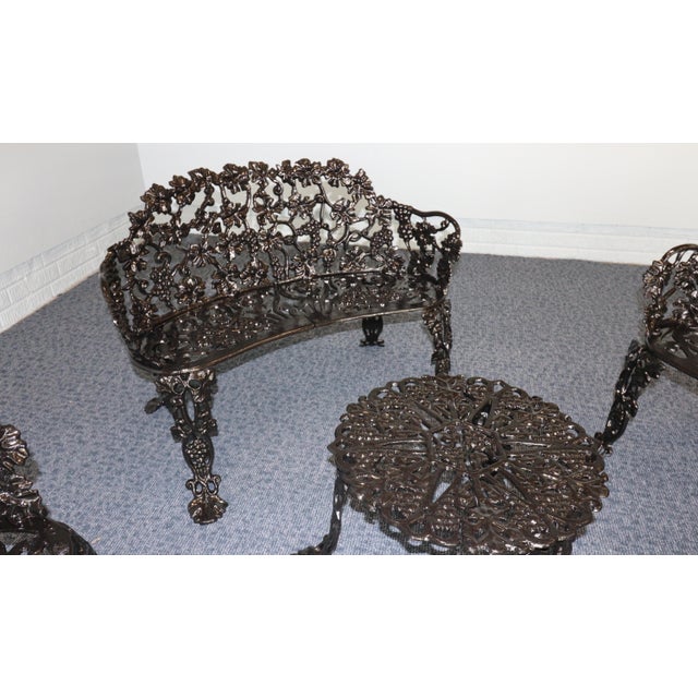 Metal Circa 1950s — By J. F. Day & Co. Cast Iron Grapevine Garden Suite, 5 Pieces, Attributed For Sale - Image 7 of 13