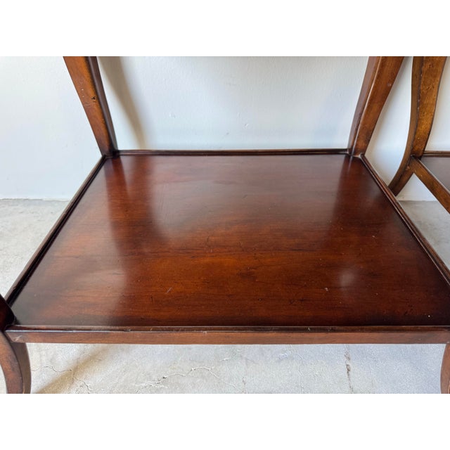 Woodbridge Furniture Louis XV-Style Solid Wood Two-Tier Nightstands – A Pair For Sale - Image 12 of 12