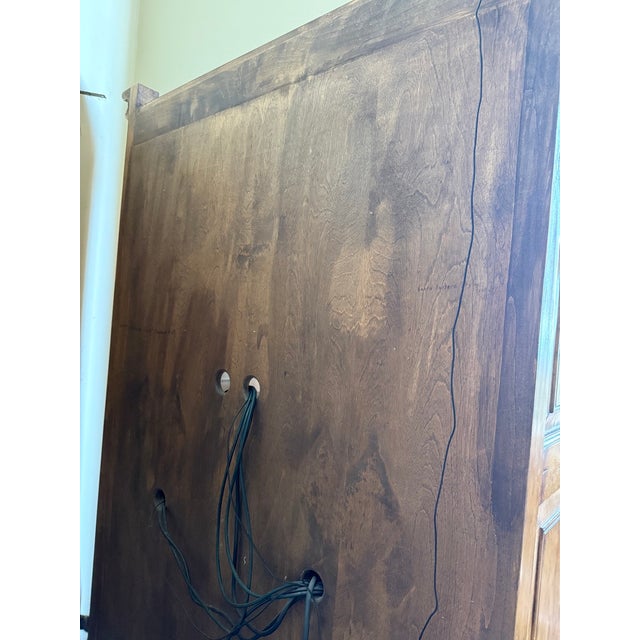 Custom Made Century Hill Solid Wood Media Cabinet / Armoire – Hand-Carved For Sale - Image 13 of 14