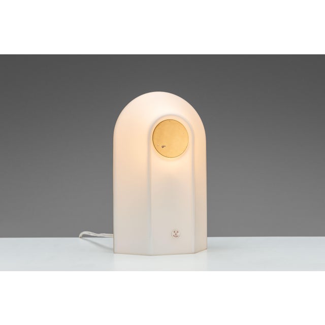 White Opal Glass Table Lamps with Brass Detail from Peill & Putzler, 1970s, Set of 2 For Sale - Image 10 of 16