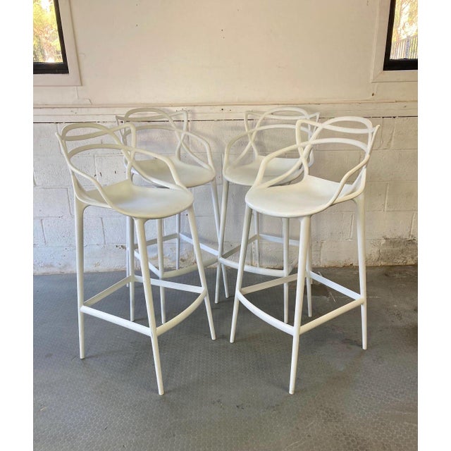 Set of 4 Modern Entangled Stackable Bar Stools by Modway Very cool design. Comfortable wide and supportive seats. Made...