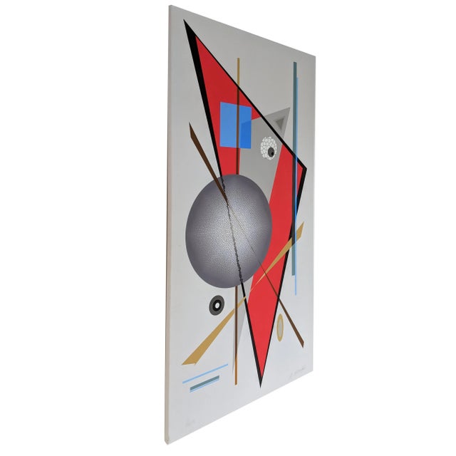 Abstract Abstract Serigraph, "Colorscape Red" by Atsuko Okamoto For Sale - Image 3 of 8