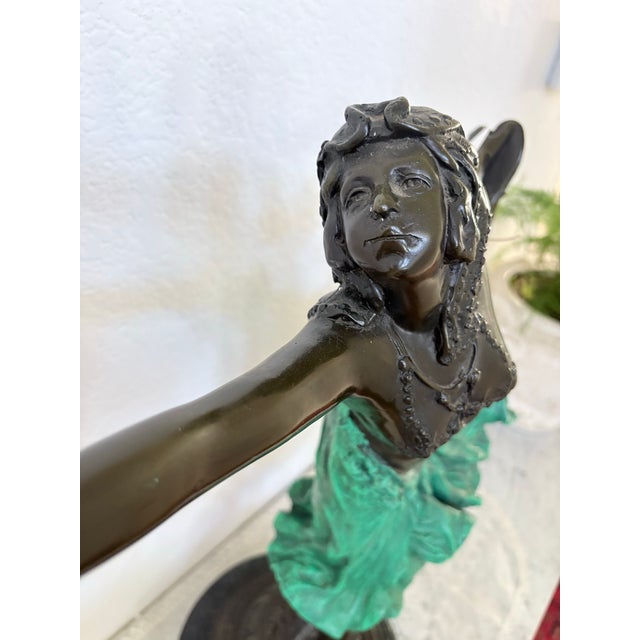 Art Deco Style Dancer Sculpture With Marble Base For Sale - Image 9 of 10