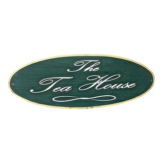 Wooden "Tea House" Store Sign For Sale