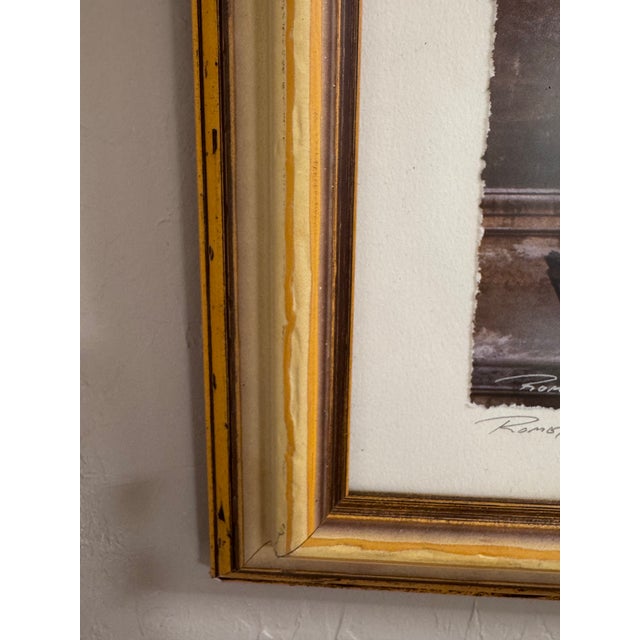 Atmospheric fine-art architectural photograph by Texas artist Ruth Burke, titled “Brown Window—Rome, Italy” and dated...