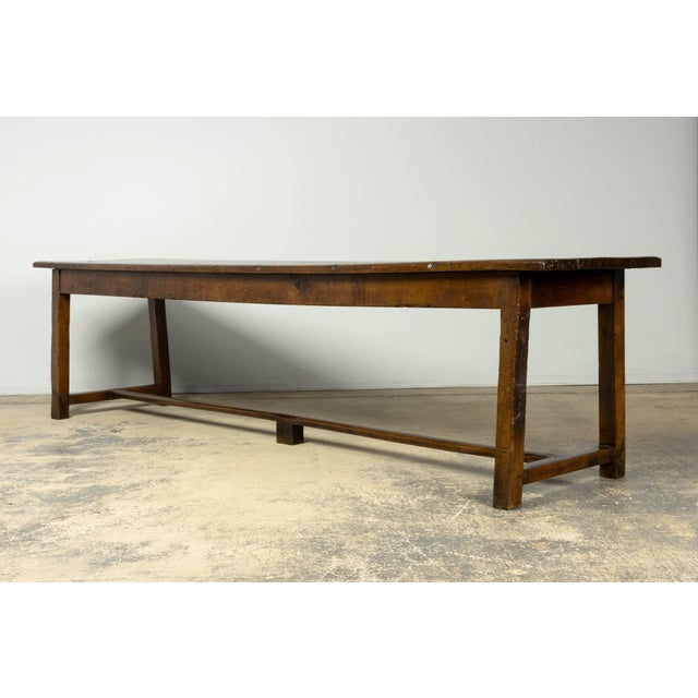 Brown Early 19th Century French Provincial Walnut Farmhouse Refectory Table For Sale - Image 8 of 18