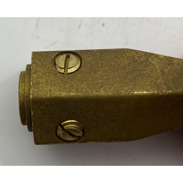 Brass Art Deco Style Reproduction Door Handles & Rosettes - a Pair For Sale - Image 8 of 9