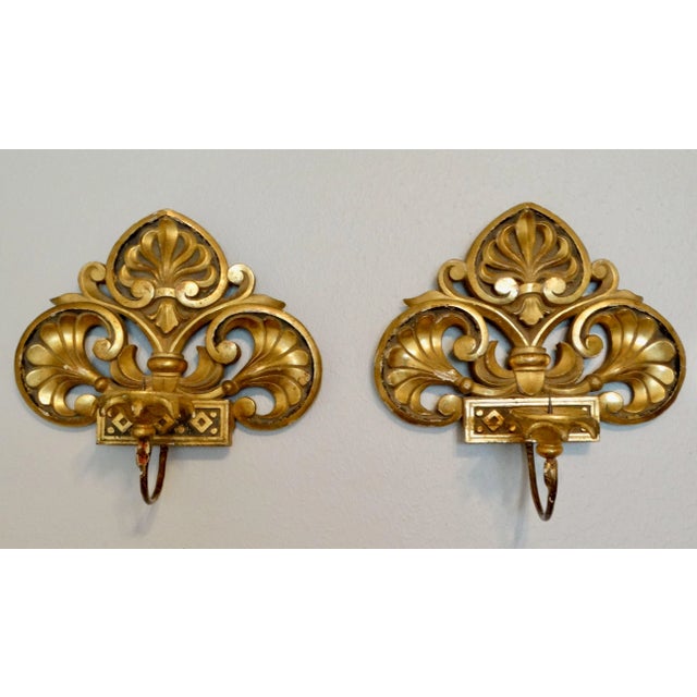 19th-Century Italian Gilt Candle Sconces, a Pair For Sale - Image 10 of 12