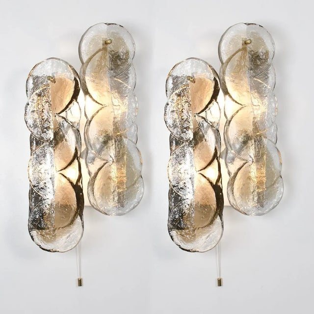 Large Citrus Swirl Smoked Glass Light Fixtures from Kalmar, 1969, Set of 4 For Sale - Image 18 of 18