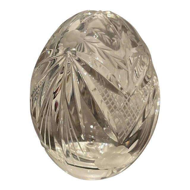 Late 20th Century Faberge Crystal Egg For Sale