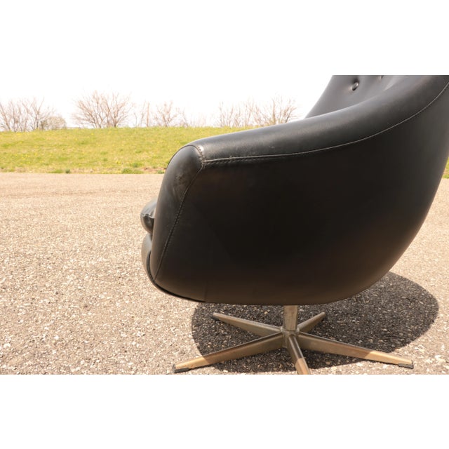 Metal Mid 20th Century Swivel Lounge Chair For Sale - Image 7 of 9