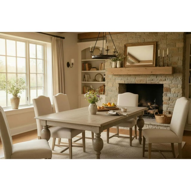 Bring modern farmhouse character to your dining space with this solid mango wood dining table with seating for 6....