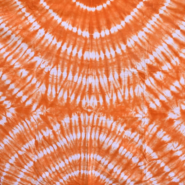Early 20th Century Yoruba Tie Dyed Orange Textile Nigeria 63x48 inch For Sale In Denver - Image 6 of 7