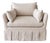 Parisian Chair Slip Covered in Belgian Linen- Oyster For Sale