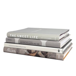 Decorative Books - Smokey Neutrals Coffee Table Stack - 4 Grey Books For Sale