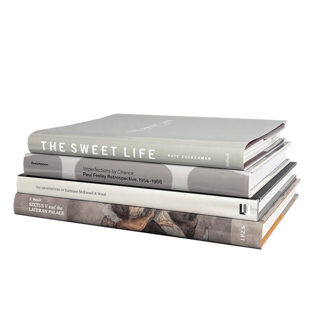 Decorative Books - Smokey Neutrals Coffee Table Stack - 4 Grey Books For Sale