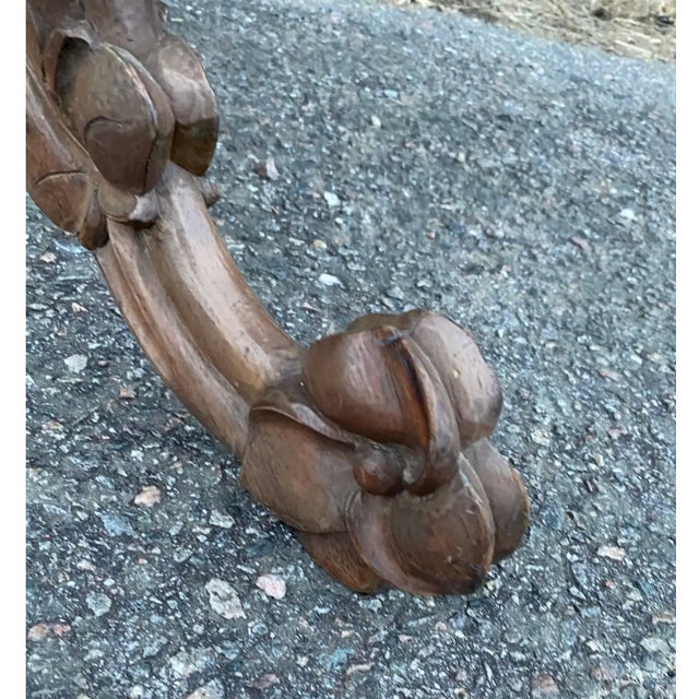 Early 20th Century Late 19th-Early 20th Century Carved and Inlaid Black Forest Table With Stags For Sale - Image 5 of 7