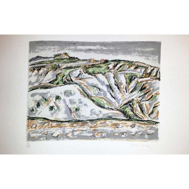 Le Crete a Monte Oliveto - Original Lithograph by Orfeo Tamburi - 1970s For Sale - Image 3 of 3