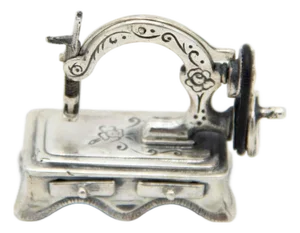 Miniature Silver Sewing Machine