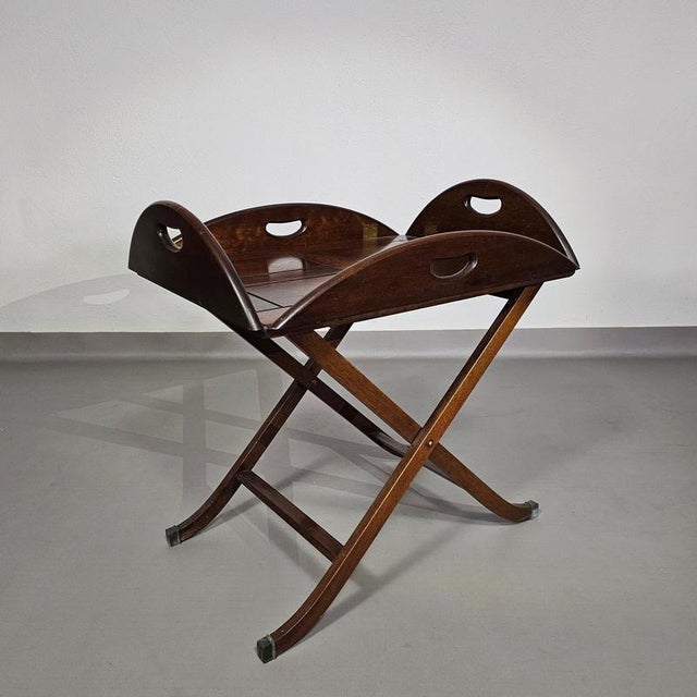 Victorian Style Foldable Serving Butler's Tray with Side Table For Sale - Image 13 of 18