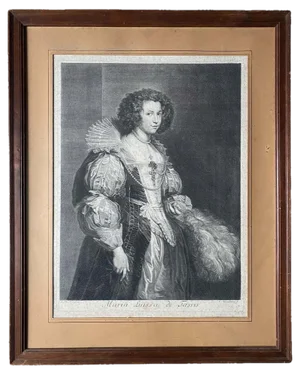 C. Vermeulen after A. Van Dyck, Maria Luissa de Tassis, Engraving, 17th Century