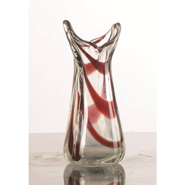 Italian Red Murano Glass Vase, 1980s For Sale - Image 4 of 6