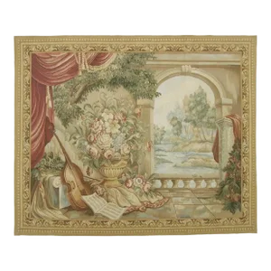 Vintage Tapestry Depicting a Royal Music Room