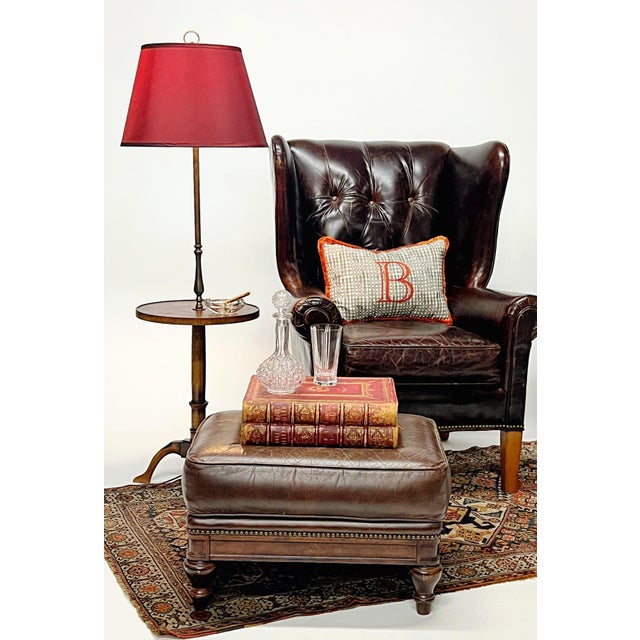 Vintage Mitchell Gold + Bob Williams Gustave Genuine Leather Wing Chair For Sale - Image 12 of 12