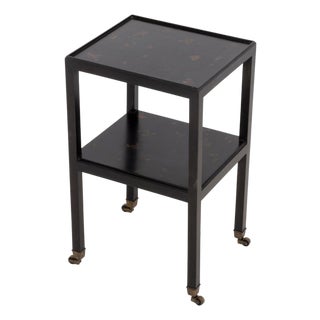 Chinoiserie Style Gilt and Black Lacquered End Table For Sale