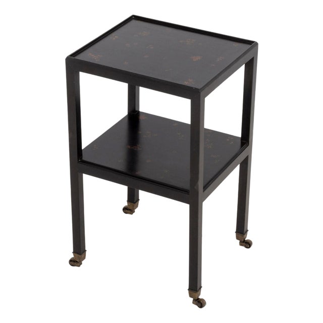 Chinoiserie Style Gilt and Black Lacquered End Table For Sale