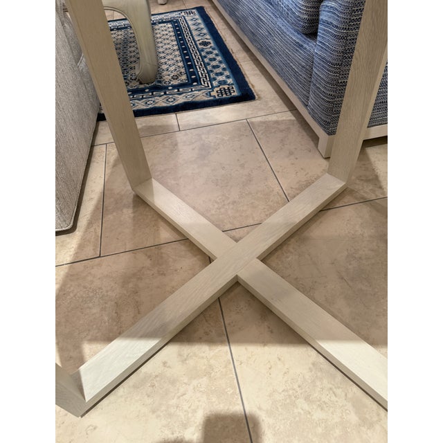 Wood Highland House Ricky Side Table in Alabaster Cerused Finish For Sale - Image 7 of 8