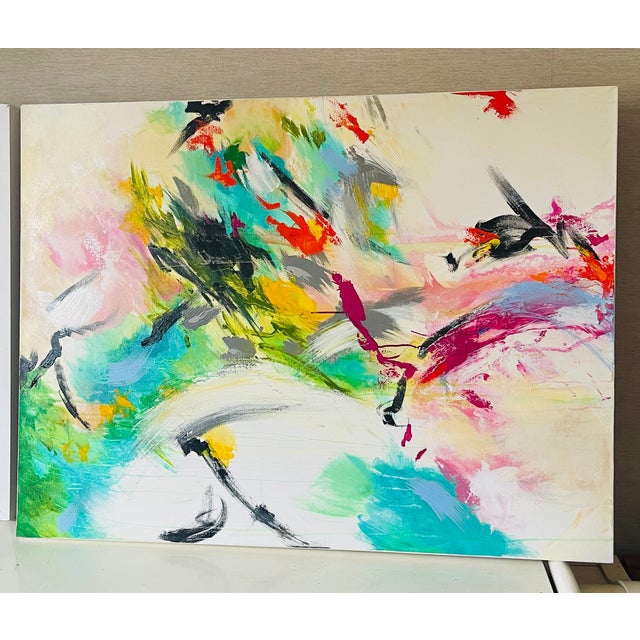 Large Abstract Modern Painting on Canvas For Sale - Image 12 of 12