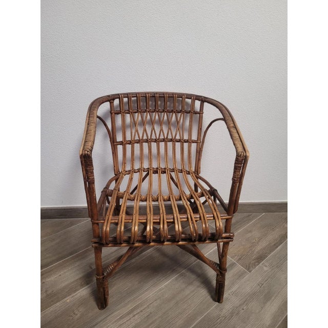 Vintage Bamboo Armchair with Bracket For Sale - Image 9 of 9