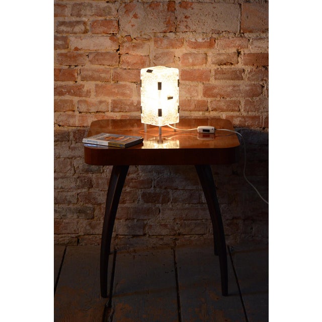 Mid-Century Czech Glass Table Lamp attributed to Kamenický Šenov, 1950s For Sale - Image 9 of 13