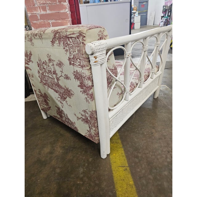 White Wicker and Rattan Henry Link Style Club Chair For Sale In Atlanta - Image 6 of 10