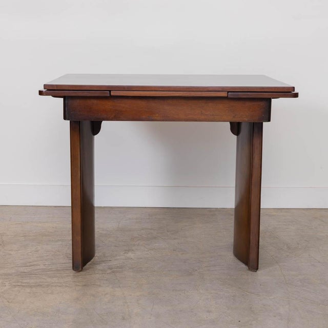 1940s French Wavy Walnut Console Table For Sale - Image 9 of 15
