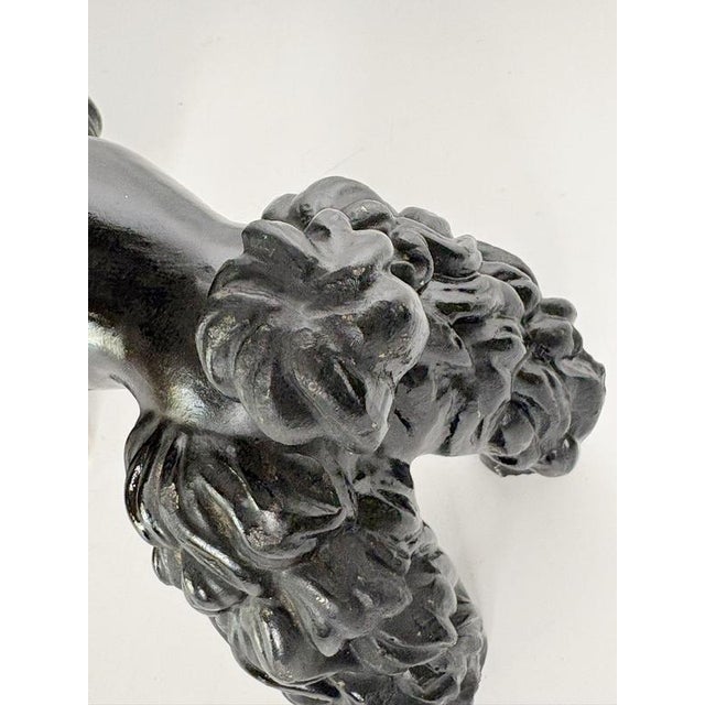 Black Patinated Plaster Poodle Sculpture, France, 1970s For Sale - Image 8 of 14