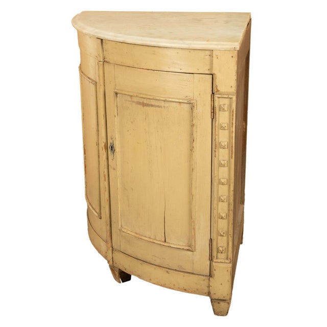 Antique 18thC Swedish Painted Gustavian Marble Top Corner Cupboard Cabinet 1780 For Sale In Portland, OR - Image 6 of 14