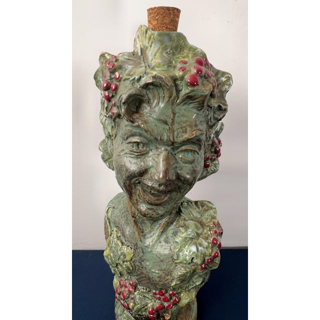 Mid 20th Century Mid 20th Century Italian Luxardo Bacchus Figural Ceramic Decanter Sculpture For Sale - Image 5 of 13