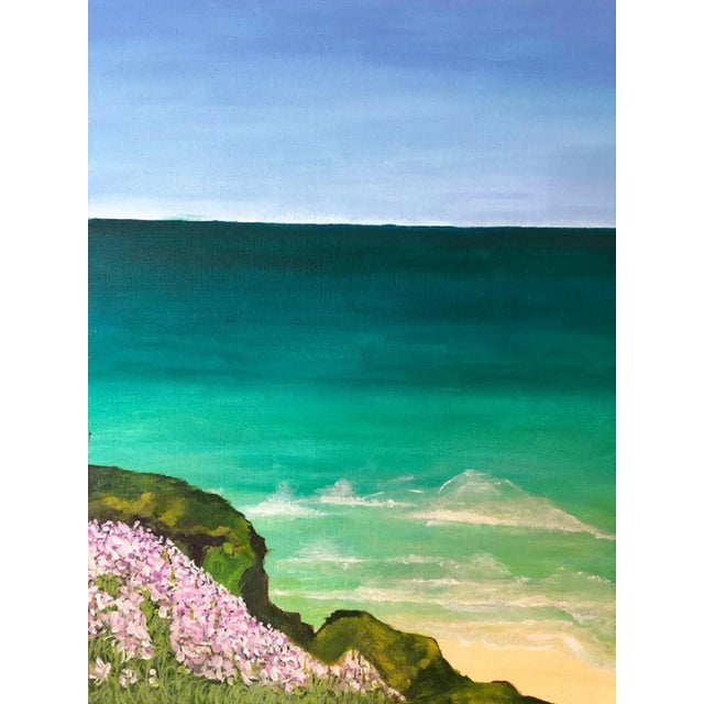 Modern "Missing Cornwall" Framed Contemporary Landscape Acrylic Painting For Sale - Image 3 of 5