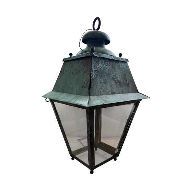 This fine antique French copper lantern dates to the 1800s and showcases the enduring craftsmanship of historic French...