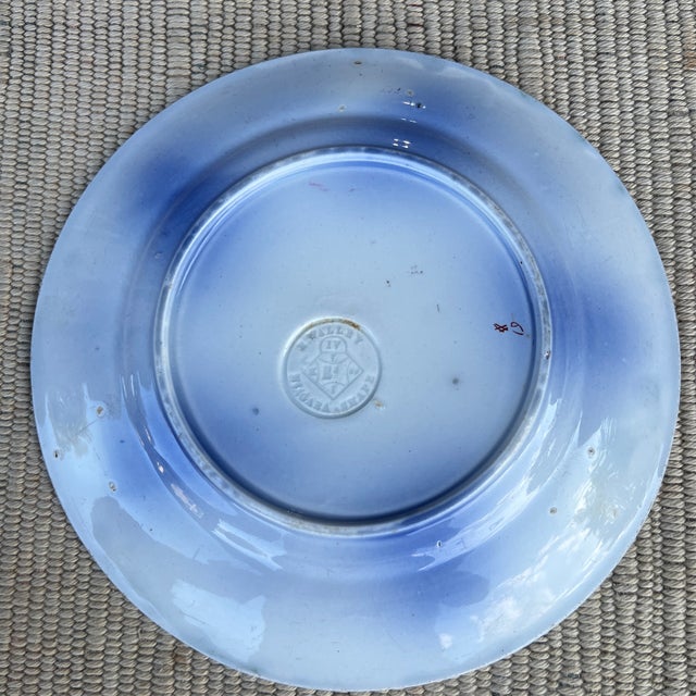 Mid 19th Century A Very Nice Antique Staffordshire Gaudy Ironstone Flow Blue Plate, Circa 1850's For Sale - Image 5 of 12