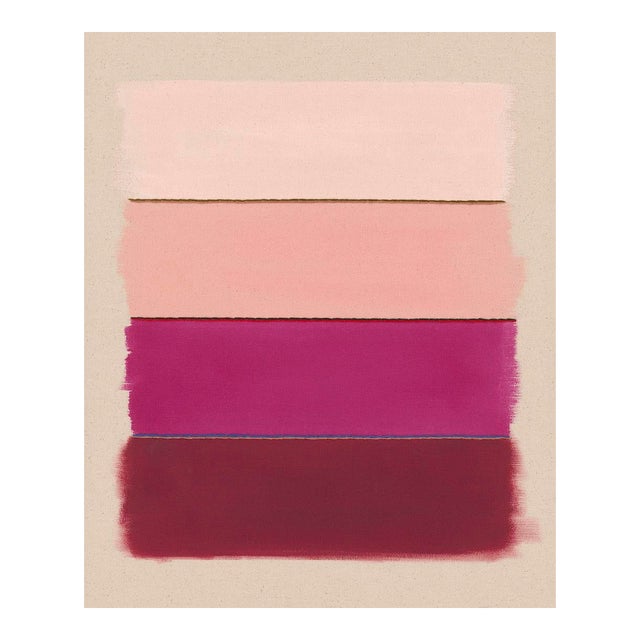 Modern Abstract Stripes Pink & Berry Red Art Print, 20 X 16 Unframed Print For Sale