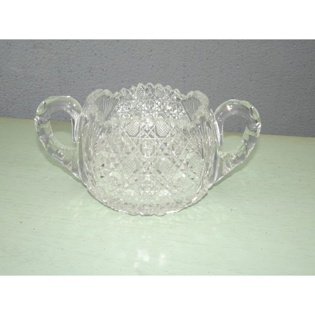 Vintage American Brilliant Heavy Cut Glass Sugar Bowl For Sale - Image 10 of 10